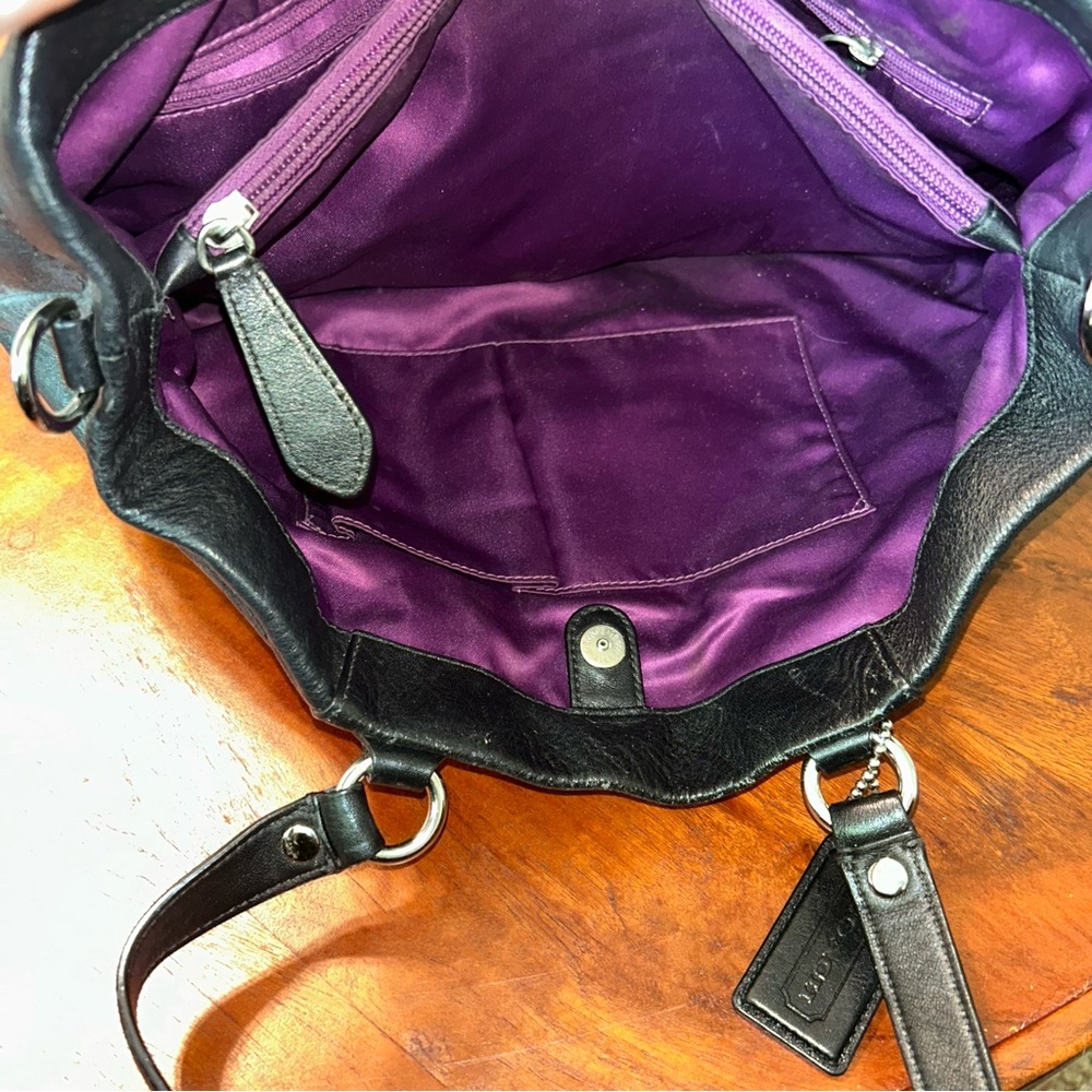 Coach Ashley Caryall Leather Shoulder Bag - Purple Interior - Picture 9 of 15